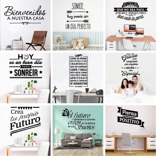 20 Style Motivation Spanish Quote Stickers Vinyl Wall Decals For Living Room Decor Home Decor Office Room Wallpaper Mural