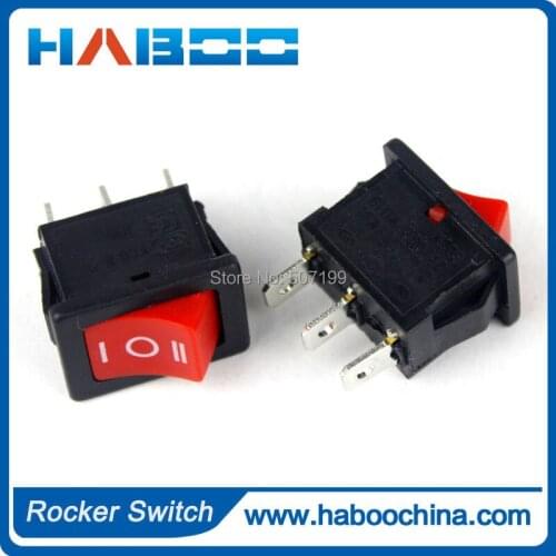 5pcs small packing shipping free rocker switch red color on-off-on 3 position rocker switch