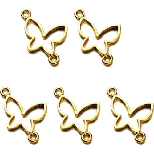 5Pcs Butterfly Flower Resin Frame Connectors Open Bezel Setting Jewelry Making