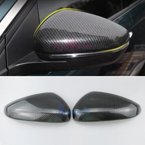 Accessories For Peugeot 5008 3008 2017 2018 Carbon Fiber Color Rearview Mirror Cover Side Wing Cap Shell Case Moulding Trims