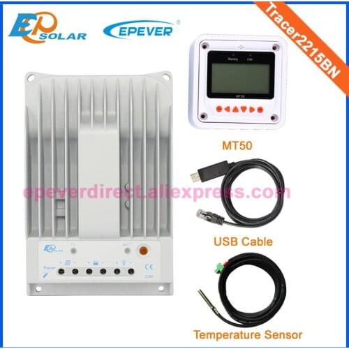 Free Shipping low price Tracer2215BN EPEVER Original product 20A solar regulator USB cable+temp sensor 12V/24V auto type