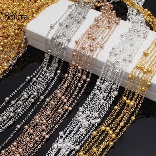 BoYuTe (90-95 Meters/Bag) 2MM Loop 4MM Bead Chain Materials Diy Handmade Jewelry Making Chain Accessories Wholesale