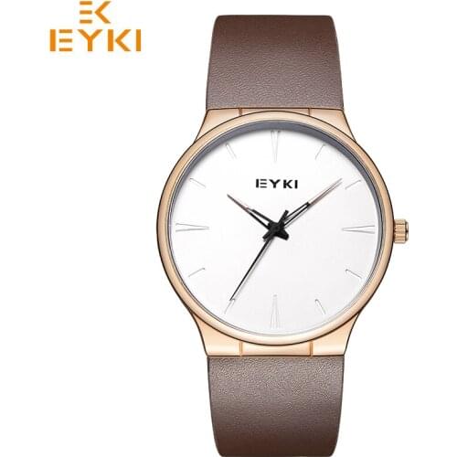 EYKI Luxury Brand Lovers Quartz Watches Fashion Reloj mujer Ladies Watch Waterproof Leather Strap relogio masculino Couple Gift