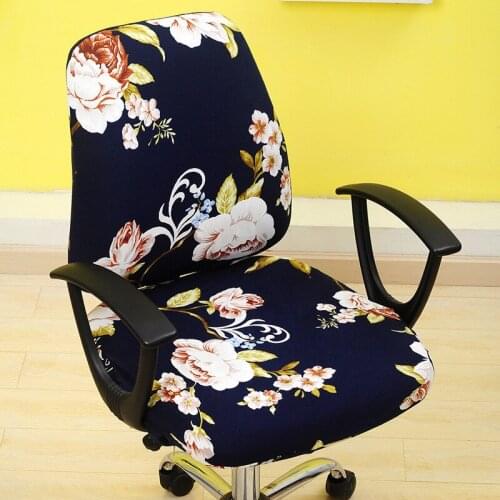 2pcs/set Split Chair Cover Office Home Rotating Computer Chair Cover Armrest Elastic Seat Cover Solid Color Thickened Polyester