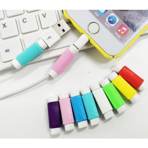 50pcs/lot USB Cable clip Earphone Protector Colorful Earphones Cover For Apple iPhone 5 6 7 plus