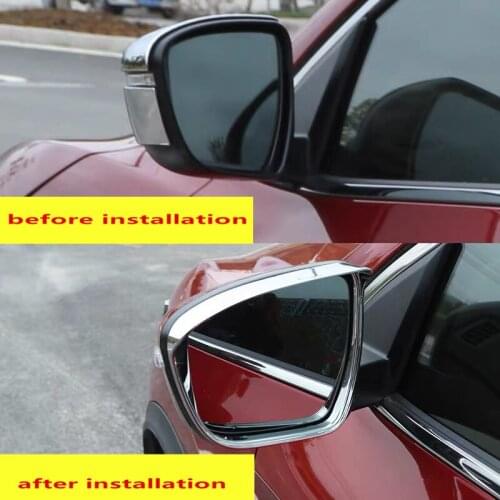 For Nissan Rogue X-Trail T32 2014 2015 2016 2017 2018 Car Rearview Mirror Covers Rain Eyebrow Frame Exterior Auto Accessories