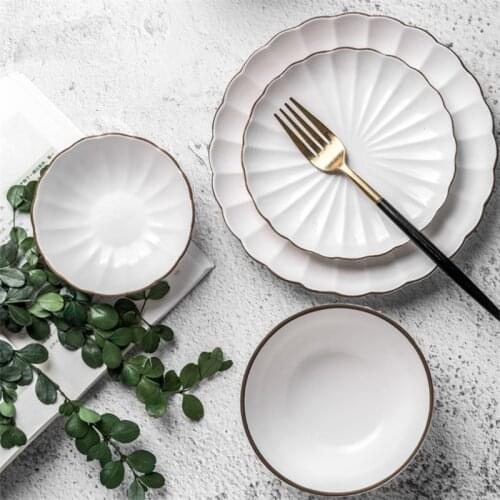 European Ceramic Sauce Dish Creative Steak Dinner Plate Rice Soup Bowl White Porcelain Coffee Mug Dessert Dish Kitchen Tableware