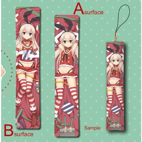 Hot Kantai Collection Shimakaze Christmas Version Cute Anime Mini Dakimakura Keychain Pillow Hanging Ornament Phone Strap Gift
