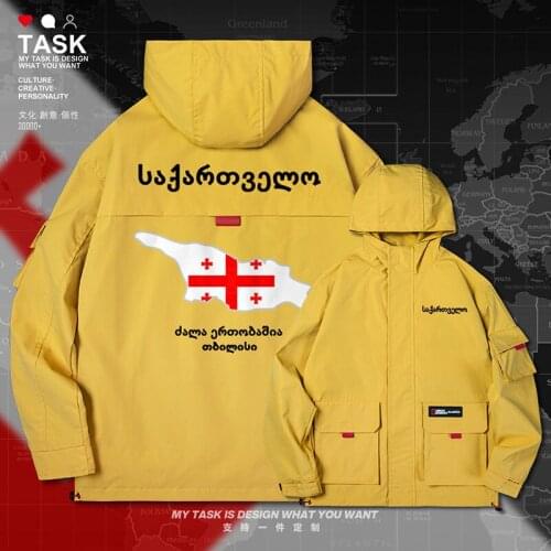 Georgia GEO Georgian men jacket hooded map nation flag fashion jackets coat casual windbreaker printed mens autumn clothes