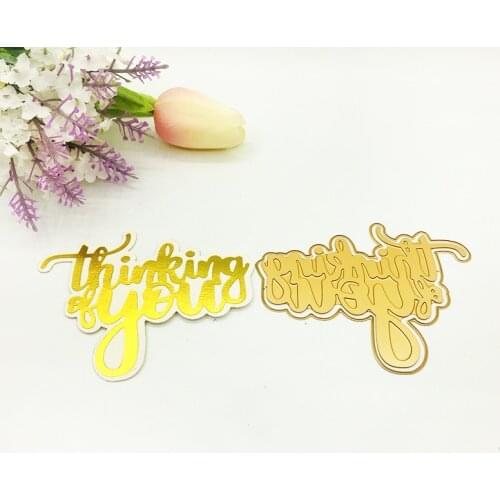 Julyarts Word Die Think Of You Hot Foil Plate Metal Cutting Die For Scrapbooking Stencils Stamping Card Die Cut Craft Dies