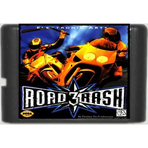 Road Rash 3 Game Cartridge Newest 16 bit Game Card For Sega Mega Drive / Genesis System