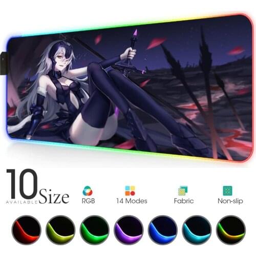 Joan Alter Rgb Mouse Pad Gloway Pads Led Play Mat with Backlight Desk Accessory Notbook Gamer Desk Table Protector Large Mat