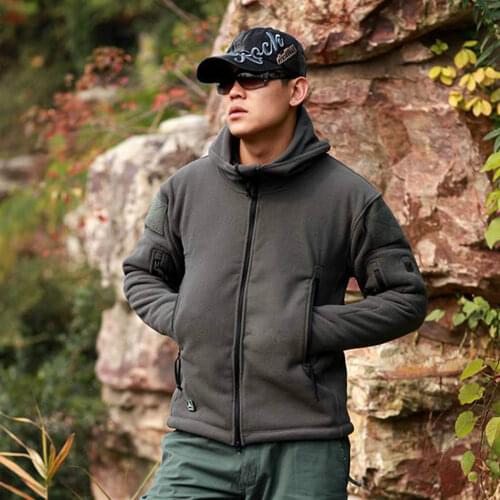 TAD jacket military tactical jacket for men hoodied fleece warm jacket outdoor windbreaker combat coat army green GRAY BK SAND