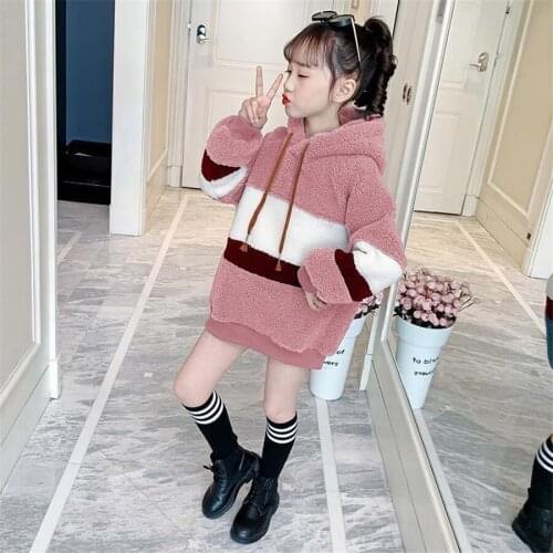 Fashion stripe Sweater Toddler Girls Sweatshirt Casual Hoodies Baby Winter Warm Long Sleeve Hooded Children Clothes
