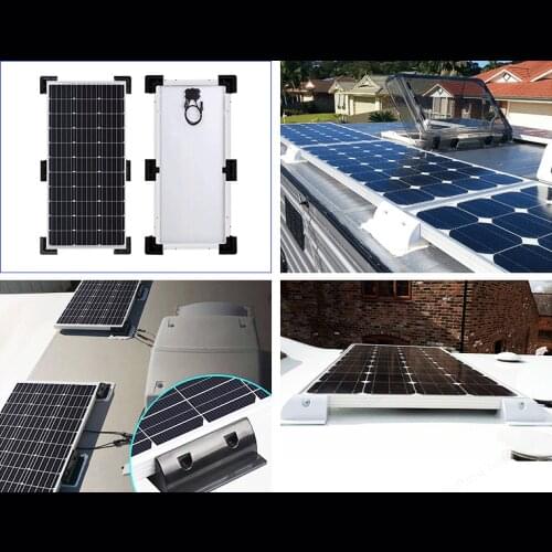 7PCS ABS Solar Panel Mounting Bracket Kits Cable Entry Gand Ideal for Caravan Motorhome RV Boat Vehicle Roof Mount