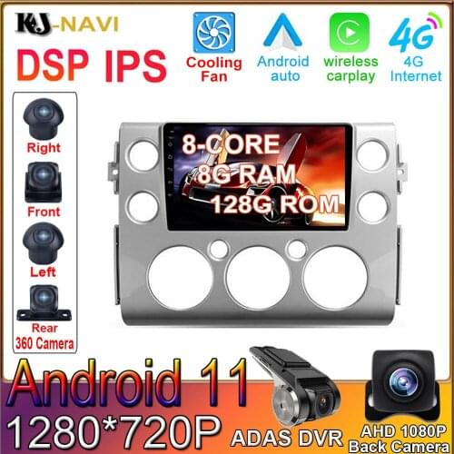 8-Core 6+128GB DSP IPS Android 11.0 Car Radio Multimedia Auto Video GPS Navigation For Toyota FJ Cruiser J15 2006 - 2020