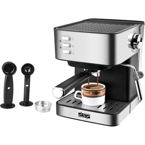 Stainless Steel 15 Bar Espresso Coffee Machine Latte Cappuccino Milk Frother 1.6L Detachable Water Tank for Home Office