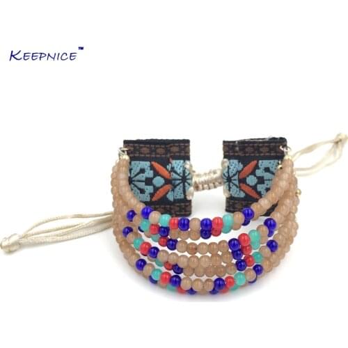 New European Jewelry Suppliers beaded chain Bracelets multi-layer Charms bangles for women Restoring ancient bangle