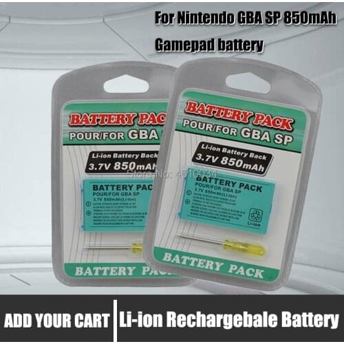 3.7V 850 mAh Rechargeable Battery for Nintend Game Boy Advance SP Systems with Screwdriver lithium battery