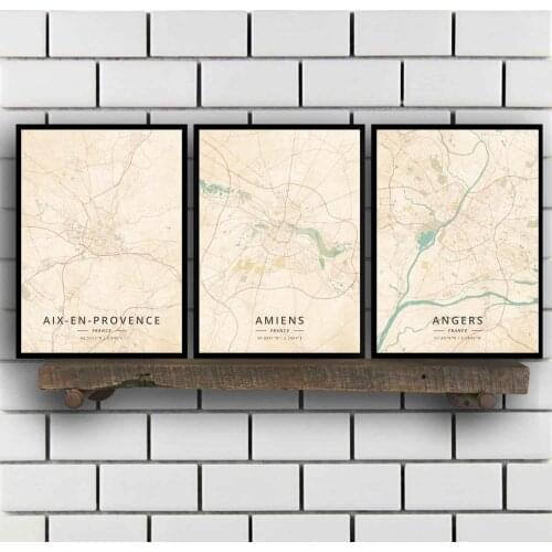 AixenProvence Amiens Angers Besancon Bordeaux Brest Caen Calais Cannes Cayenne ClermontFerrand Dijon Dunkirk France Poster