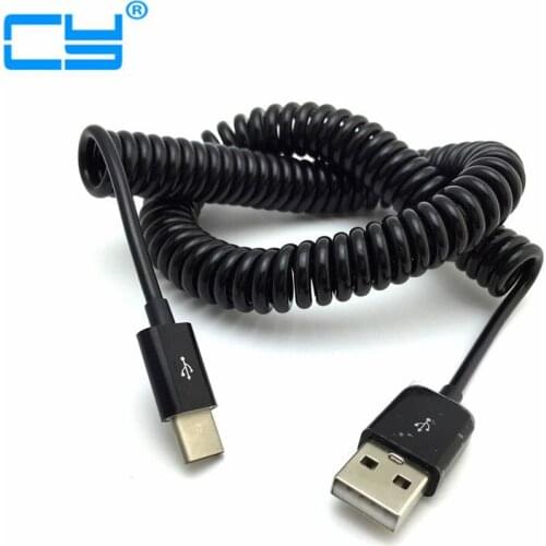 Spring Stretching USB-C 3.1 Type C Male to USB 2.0 A Male Data Cable for HUAWEI P9 10 Onepuls 2 3 Nexus 6P 5X S8+ 50cm/200cm