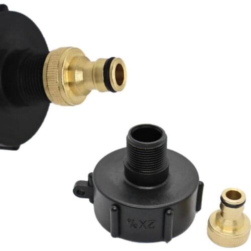 Garden Hose Connector Water Hose Pipe 1000L IBC Ton Brass Valve Adapter Nozzle DN40/50 Coarse Thread Hose Adapter