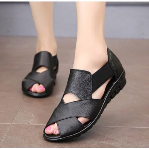 SLYXSH Summer Gladiator Rome Casual Sandals Women Shoes Sandalia Feminina Genuine Leather Wedge Heel Comfort Sandals