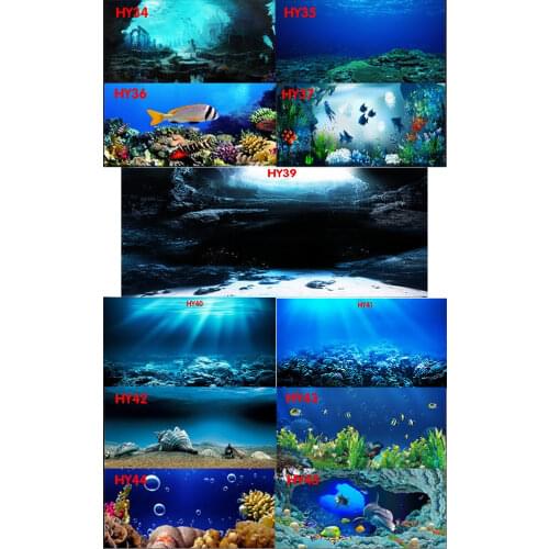 Waterproof Landscape Aquarium Background With Glue On Surface Beautiful Sea World Colorful Fish Poster HD Fish Tank Decoration