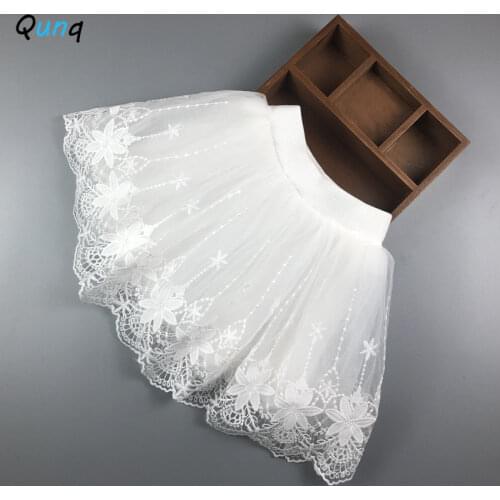 Qunq Girls Tutu Skirt Flower Embroidery Summer Kids Mesh Skirts for Girls 2021 New Toddler Teens Children Princess Clothing