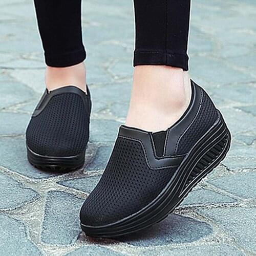 Womens Sneakers Vulcanize Shoes Wedges Chunky Slip On Shoes Woman Sneakers Outdoors Women Trainers Footwear Zapatillas Mujer