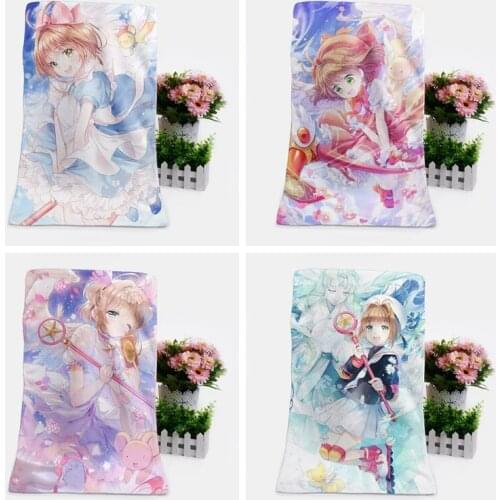 1PCS Cardcaptor Style Fashion Customized Anime Bath Towels Handkerchief Face Towel Cartoon Washcloth Unisex NEW