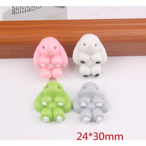 10pcs/lot kawaii resin rabbit resin cabochons accessories resin animals