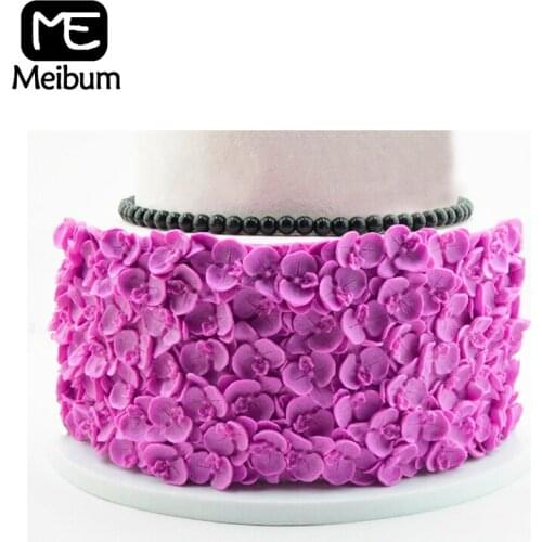 2 Styles Phalaenopsis Orchid Petal Silicone Fondant Cake Mold SugarCraft Wedding Pastry Border Decorating Mould Baking Tools