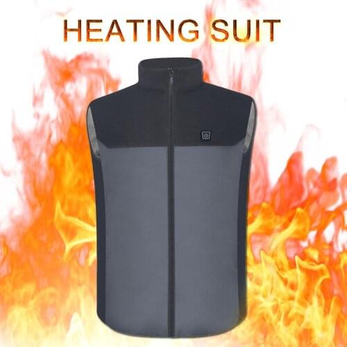 2019 Outdoor Men Winter USB Electric Heated Vest 5V Charging Heated Clothing For Motorcycle Skiing Cycling Thermal Waistcoat