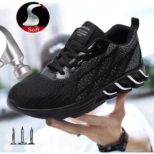 2021 mens work boots shoes safety and anti-smashing light large size fashion thick-soled non-slip worker construction shoes