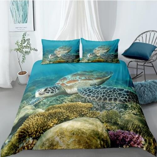 3D Duvet Cover Sets Blue Ocean Quilt Covers Comforter Case Bedding Set King Queen Full Twin Double Single Size Bed Linens