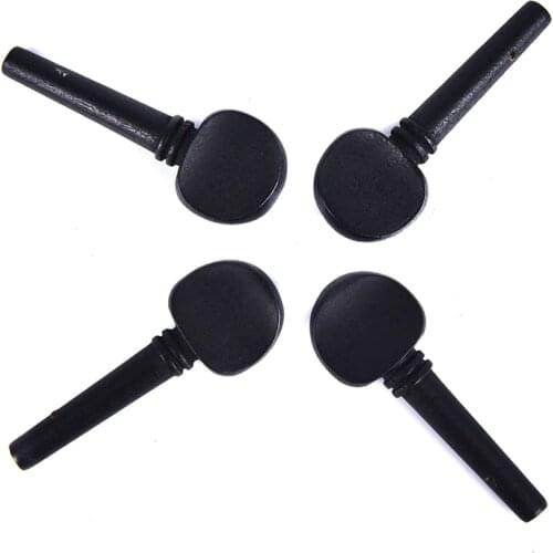 4pcs Cello Pegs Black 4/4 Wooden Cello Pegs Shaft Handle Musical Instruments Solid Wood Cello Accessories Tool