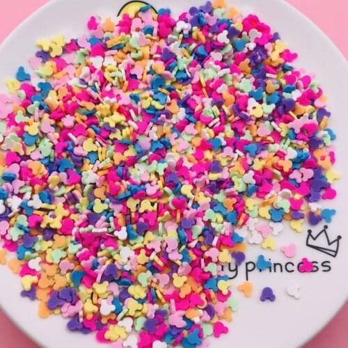 20g/Lot Hot Selling Colorful Polymer Clay Mouse Sprinkle, Snowflakes Slice for Crafts Making, Phone Deco, DIY Scrapbooking