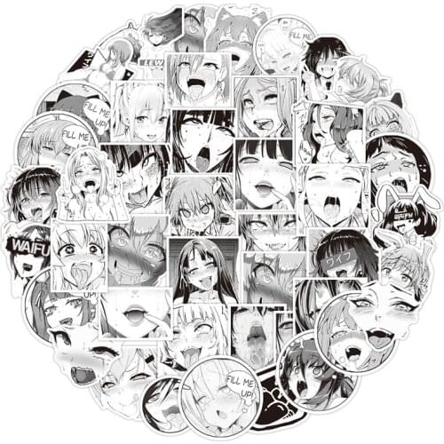 50Pcs Black And White Sexy Girl Stickers Laptop Guitar Luggage Fridge Skateboard Waterproof Graffiti Sticker Classic Gift Decal