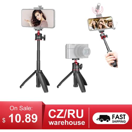 Andoer MT-08 Mini Extendable Desktop Tripod Handheld Photography Bracket Stand with Flexible Ballhead 1/4 Inch Screw Mount