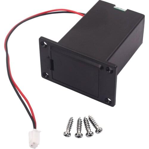 9V Battery Box Compartment W/ Wire Screws Accessory for Guitar Bass Ukulele