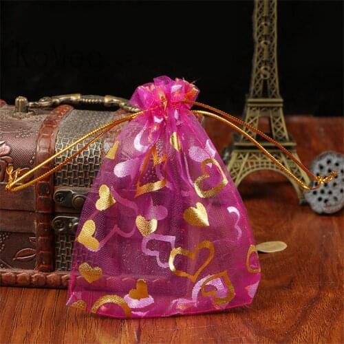 Free Shipping 500Pcs/lot Hot Pink Organza Bags 11x16cm Jewelry Candy Gifts Packaging Bags Wedding Favor Organza Gift Bag Pouches