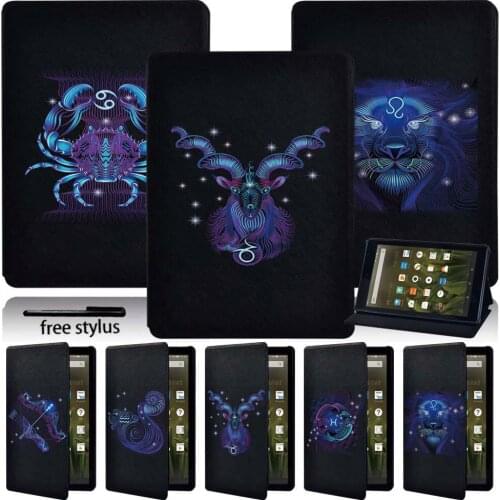 Tablet Case for Fire HD 8 Plus/HD 10(5th/7th/9th)/HD 8 (6th/7th/8th)/Fire 7(5th/7th/9th) PU Leather Stand Protective Shell cover