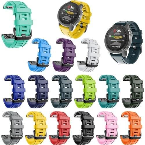 EiEuuk 20mm Soft Silicone Easy Fit Watch Bands Strap Wristband Replacement for Garmin Fenix 6S/Fenix 6S Pro/Fenix 5S