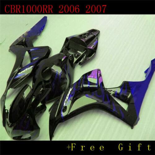 Molded fairings for CBR1000RR 06 07 black blue fairing kit CBR1000RR 2006 2007 ST66