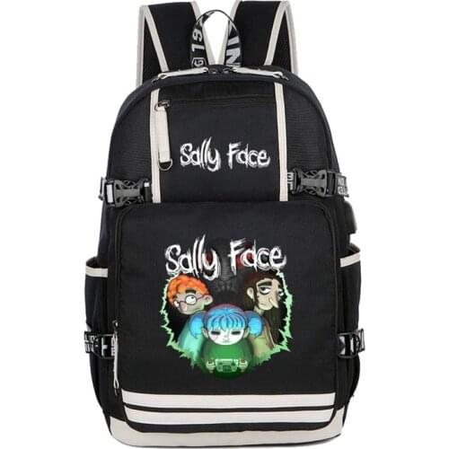 Hot Selling Sally Face backpack Animation Cartoon School Bags For Teenage Girls canvas women men travel Laptop Bag Mochila