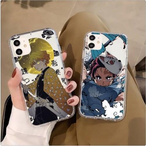 Kimetsu No Yaiba Demon Slayer Anime Phone Cases Transparent Clear for iPhone 11 12 mini pro XS MAX 7 8 6 6S Plus X 5S SE 2020 XR