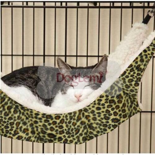 Cat cage pet hammock bed pad cat love big sleeping bed leopard/zebra microfiber house washable hanging bed Metal buckle