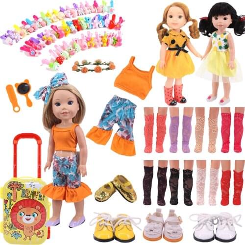 14.5 Inch Doll Set Clothes And Accessories For 32-34Cm Paola Reina Doll Wellie Wishers Doll，EXO Doll,Nancy Girls Toy Gifts