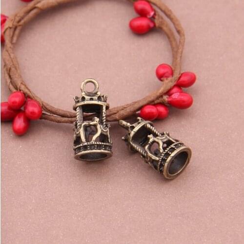MRHUANG 10pcs Carousel Horse 21mmx10mmx10mm Antique Bronze Pendant Charms For DIY hand made